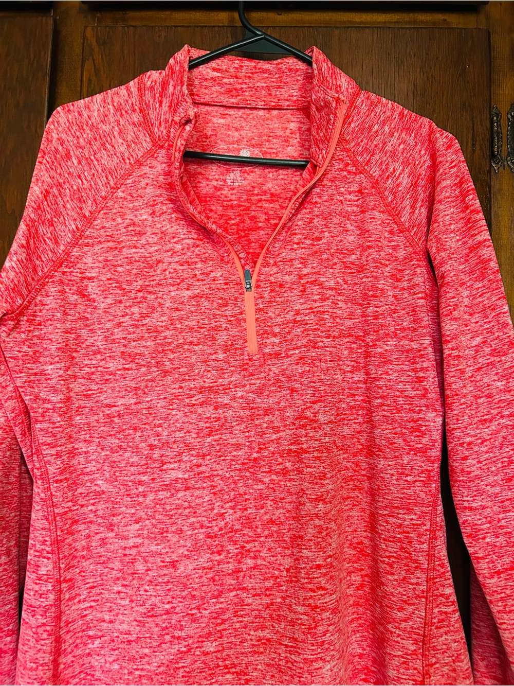 Tangerine Women’s Quarter-Zip workout Performance Top, with zipper in the back - Picture 3 of 9